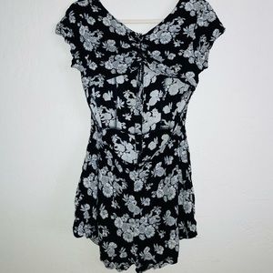 Forever 21 Floral Romper with Open-Back
